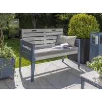 2 Seater Garden Bench with Cushion - Galaxy