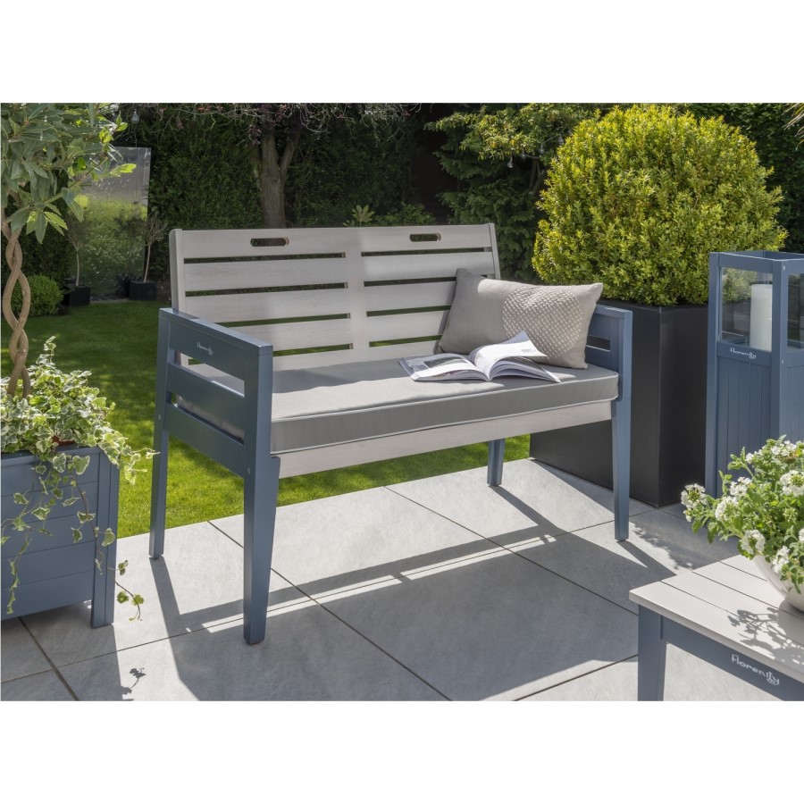 2 Seater Garden Bench with Cushion - Galaxy