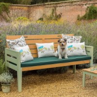 Verdi 3 Seater Garden Bench in Green - Cushion Included