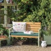 2 Seater Green Garden Bench with Cushion - Verdi