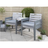 Grigio 2 Seater Garden Chair Set in Grey