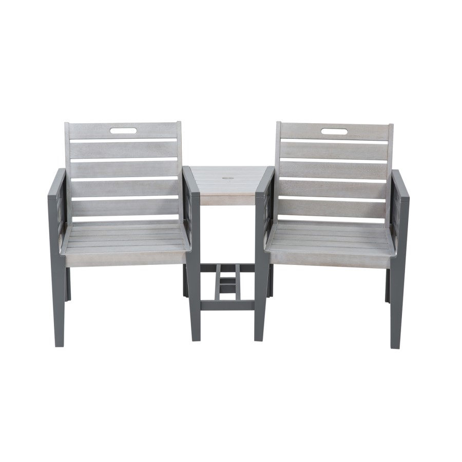 Grigio 2 Seater Garden Chair Set in Grey