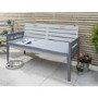 Grey Wooden 3 Seater Garden Bench with Cushion - Grigio