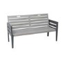 Grey Wooden 3 Seater Garden Bench with Cushion - Grigio