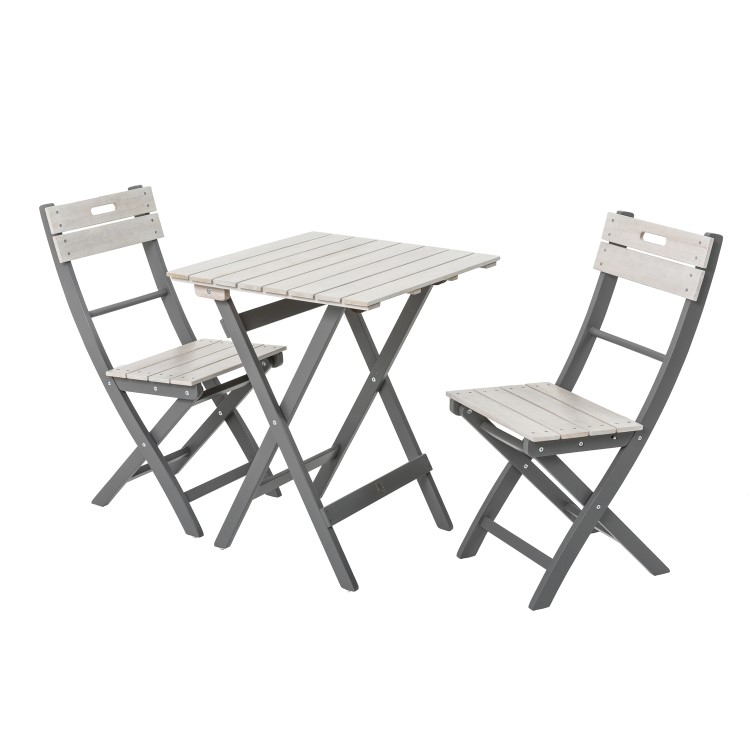 Grey Folding Garden Bistro Set - Grigio