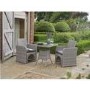 Grey Rattan Garden Dining Set 4 Seater - Morston