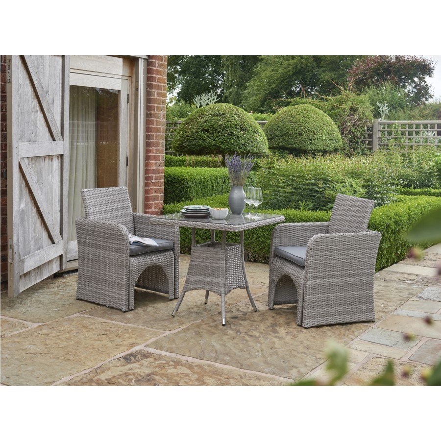 Grey Rattan Garden Dining Set 4 Seater - Morston