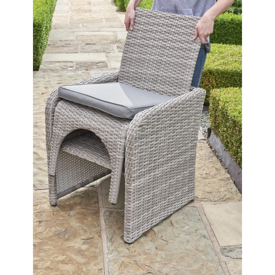 Grey Rattan Garden Dining Set 4 Seater - Morston