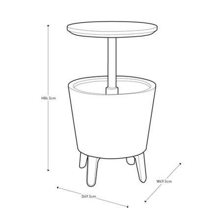Keter White Plastic Outdoor Illuminated Cool Bar Table
