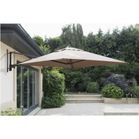 Wall Mounted Cantilever Outdoor Parasol in Taupe 2x2m with Cover Included