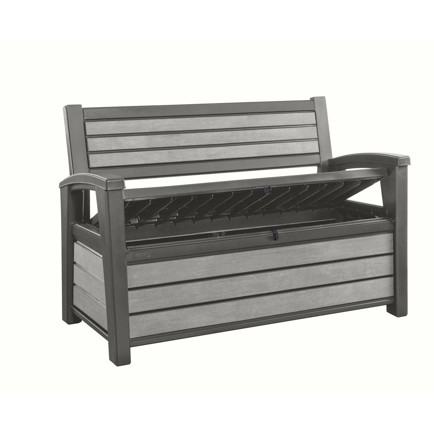 Keter Hudson Grey Garden Storage Bench 227L - Furniture123