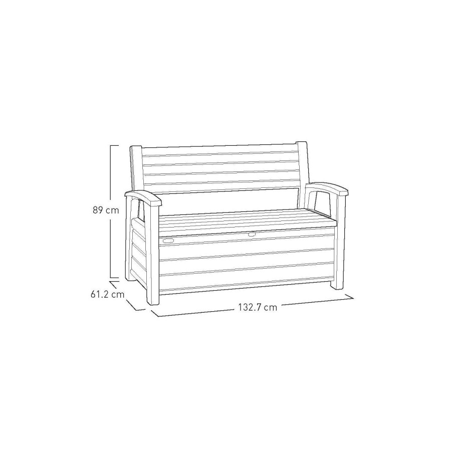 Keter Hudson Grey Garden Storage Bench 227L