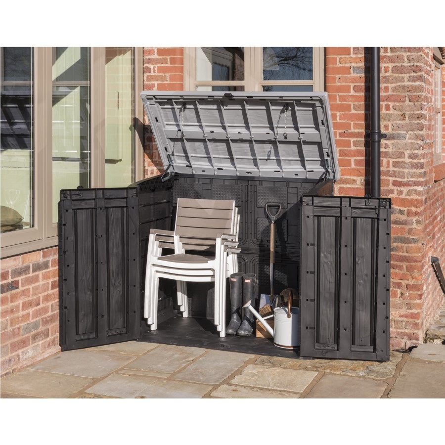 Grey Storage Box with Double Doors - 123.5mx141m