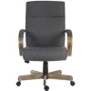 Grey Fabric High Back Office Chair with Wooden Arms and Base - Teknik Office
