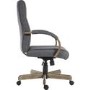 Grey Fabric High Back Office Chair with Wooden Arms and Base - Teknik Office