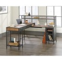 FOL101407 Black Metal L Shaped Desk with Storage - Teknik Office