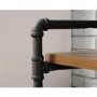Oak Effect & Metal Desk with Shelves - Iron Foundry - Teknik