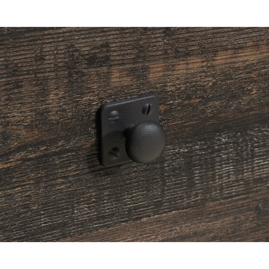 Black Industrial Wooden Office Desk with 2 Drawers - Teknik