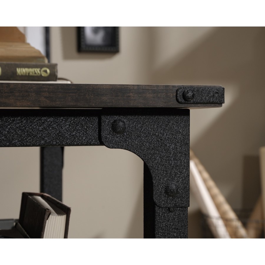 Black Industrial Wooden Office Desk with 2 Drawers - Teknik