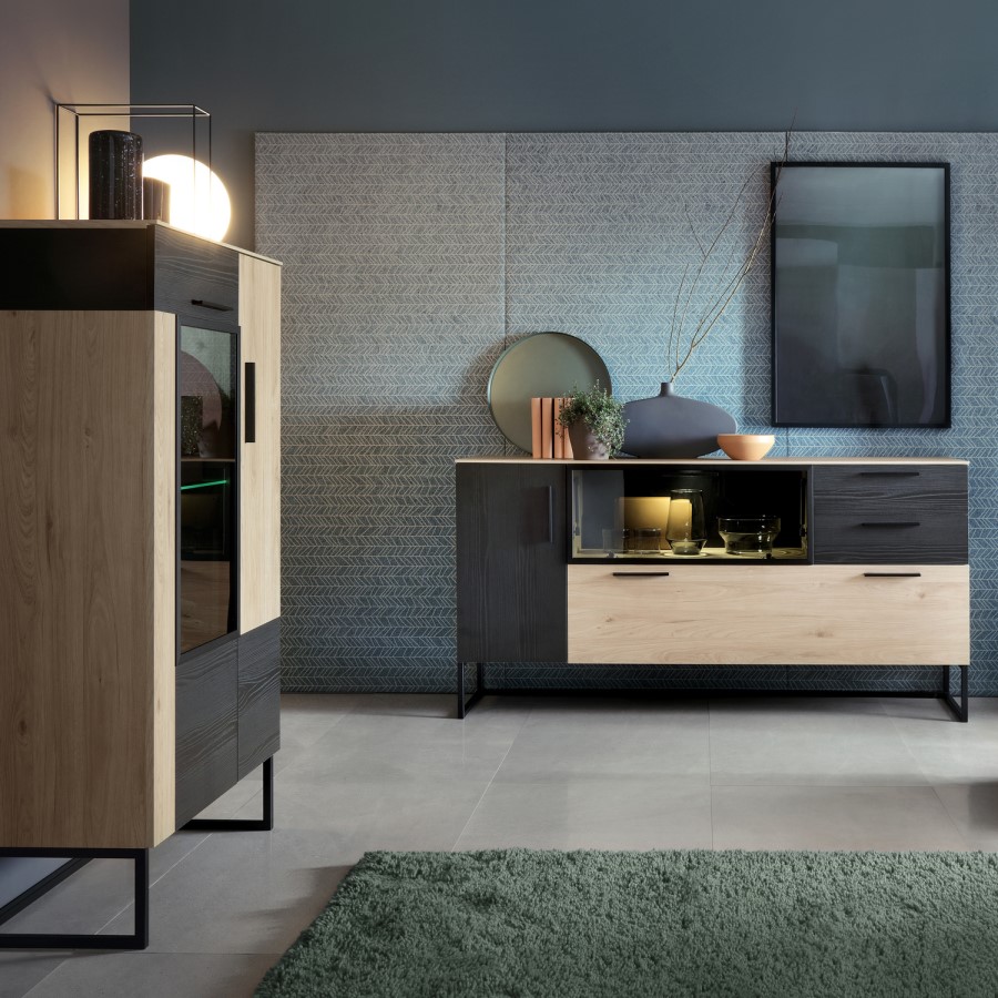 Cordoba Glazed Sideboard - 3 Doors 2 Drawers