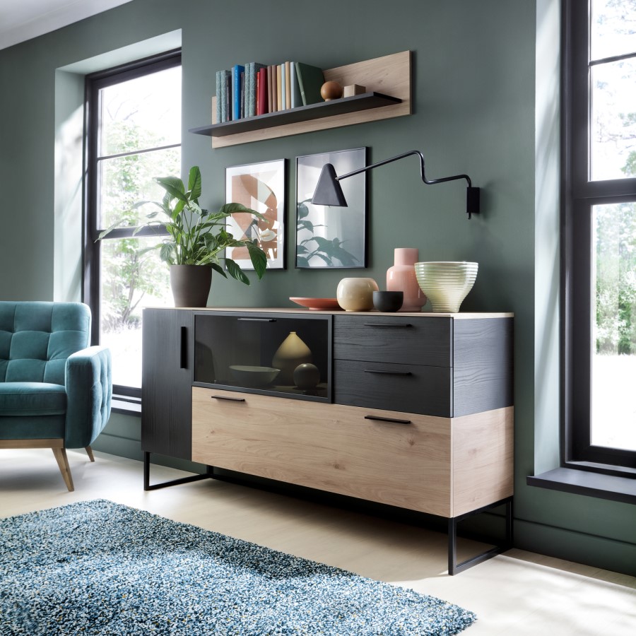 Cordoba Glazed Sideboard - 3 Doors 2 Drawers