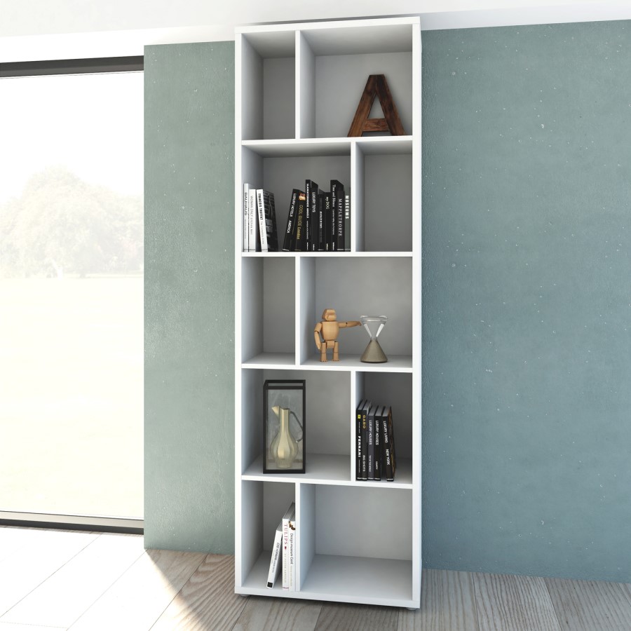 Maze Bookcase 4 Shelves in White