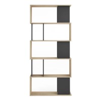 Black & Oak Open Bookcase with 4 Shelves - Maze Black & Oak Open Bookcase with 4 Shelves - Maze
