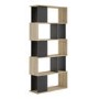 Black & Oak Open Bookcase with 4 Shelves - Maze