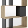 Black &amp; Oak Open Bookcase with 4 Shelves - Maze