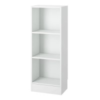 White Basic Low Narrow Bookcase