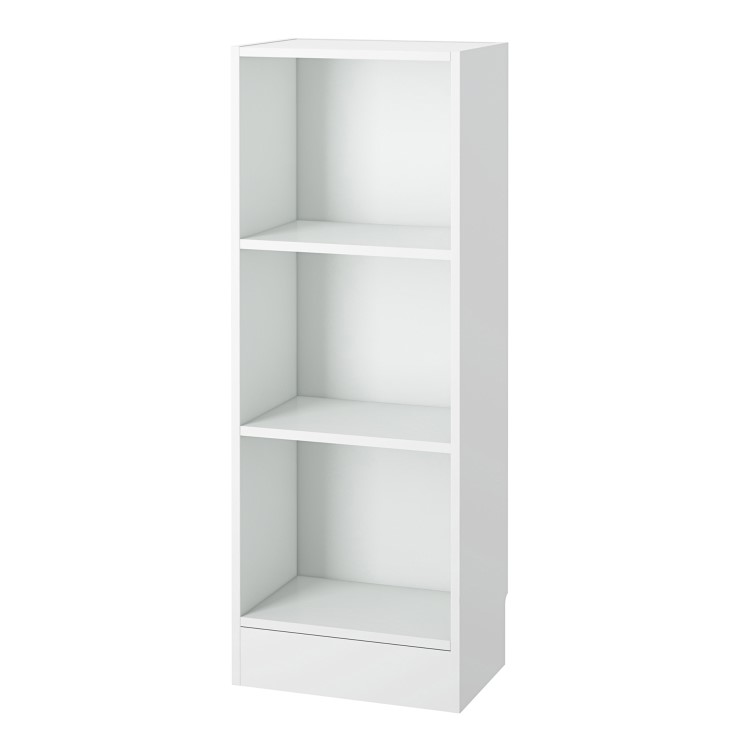 White Basic Low Narrow Bookcase