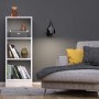 White Basic Low Narrow Bookcase