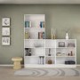 White Basic Low Narrow Bookcase