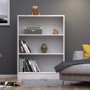 White Basic Low Wide Bookcase