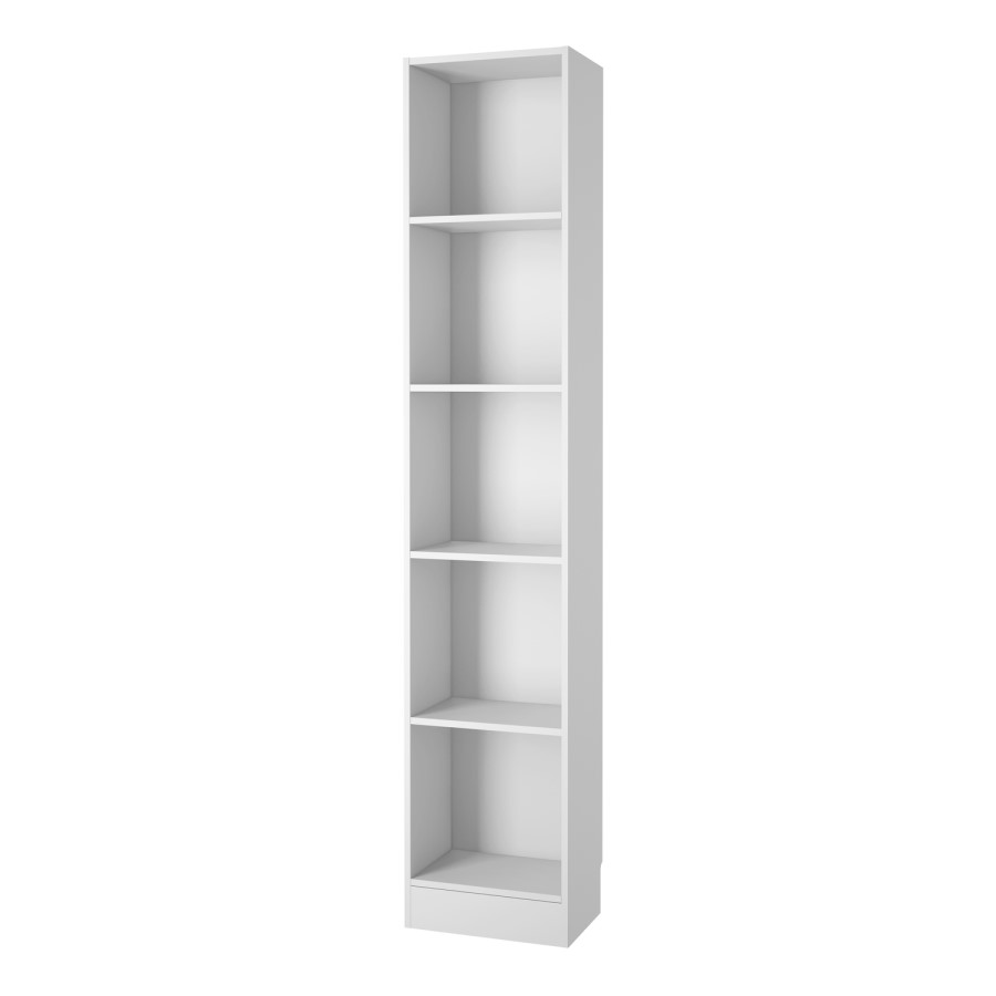 GRADE A1 - Basic Tall Narrow Bookcase 4 Shelves in White