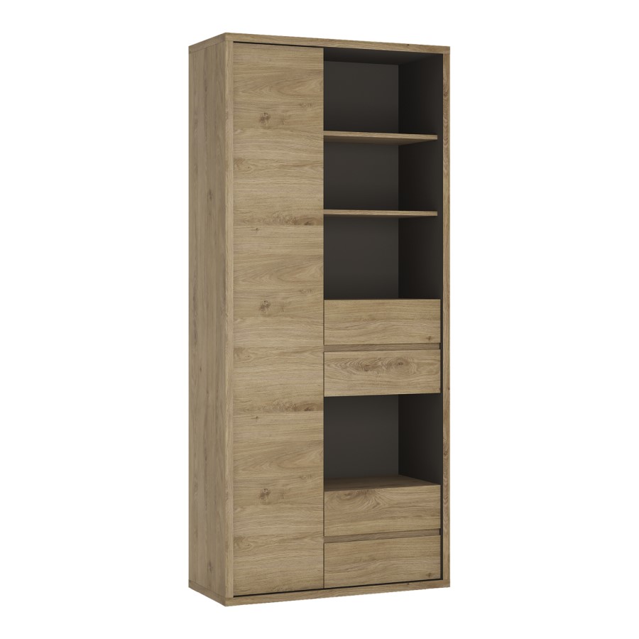 Shetland Tall Wide 1 Door 4 Drawer Storage Cabinet