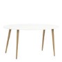 Oval Dining Table in White & Oak Legs - Oslo