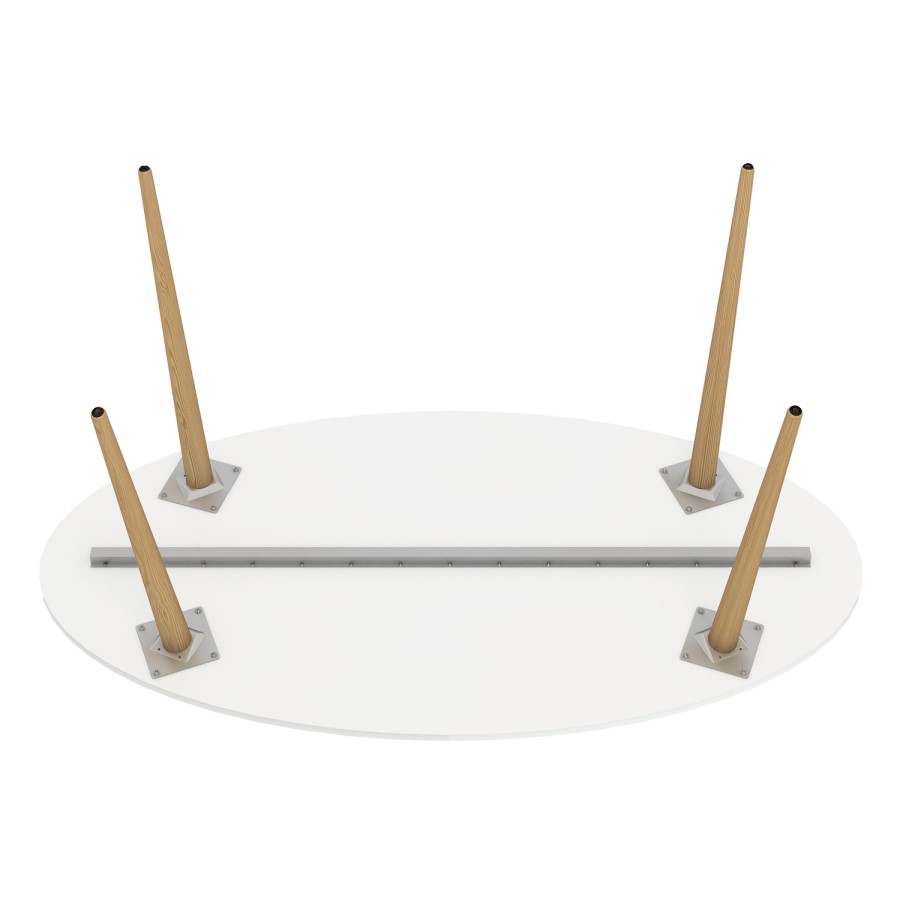 Oval Dining Table in White & Oak Legs - Oslo