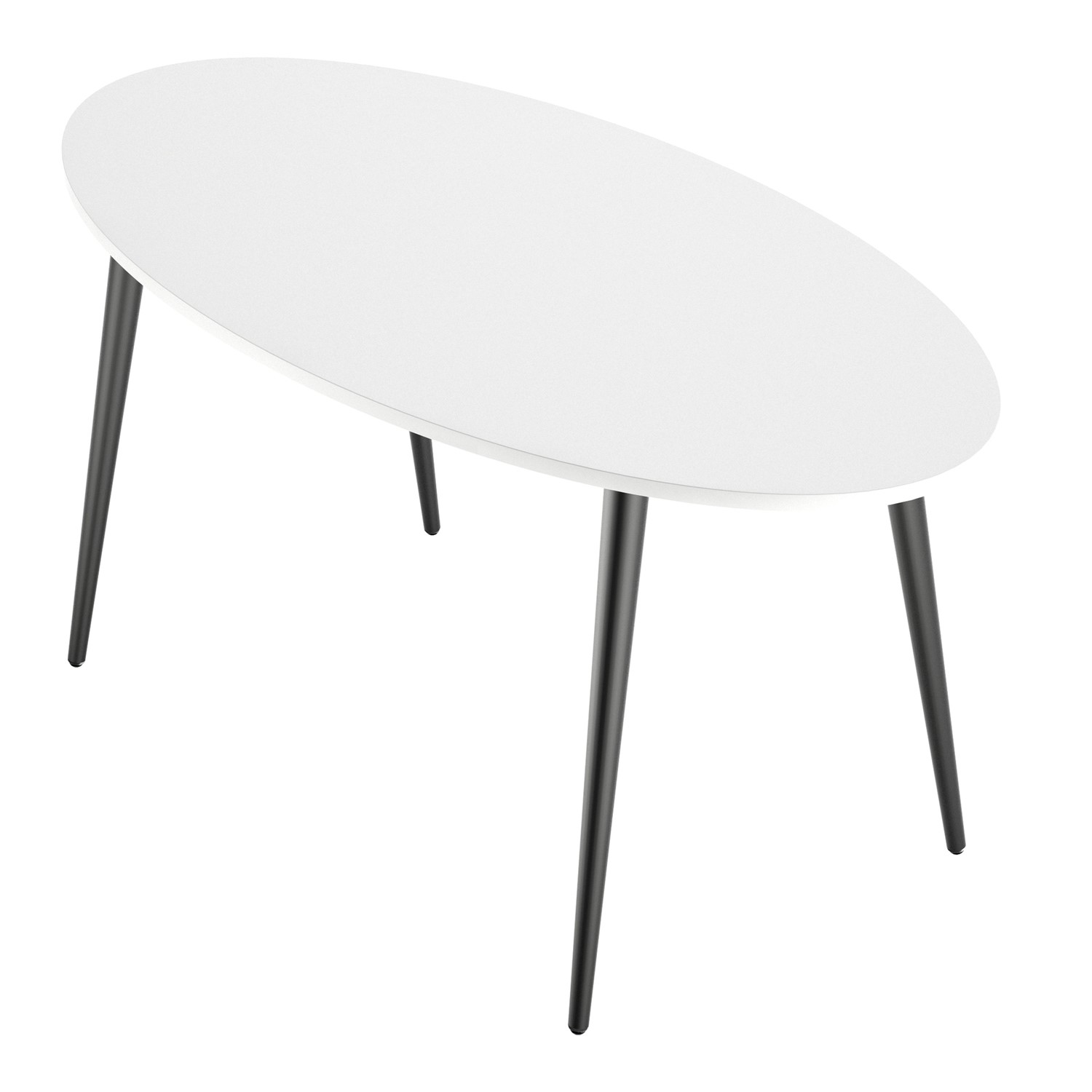 Oval Large Dining Table In White And Black Matt Furniture123