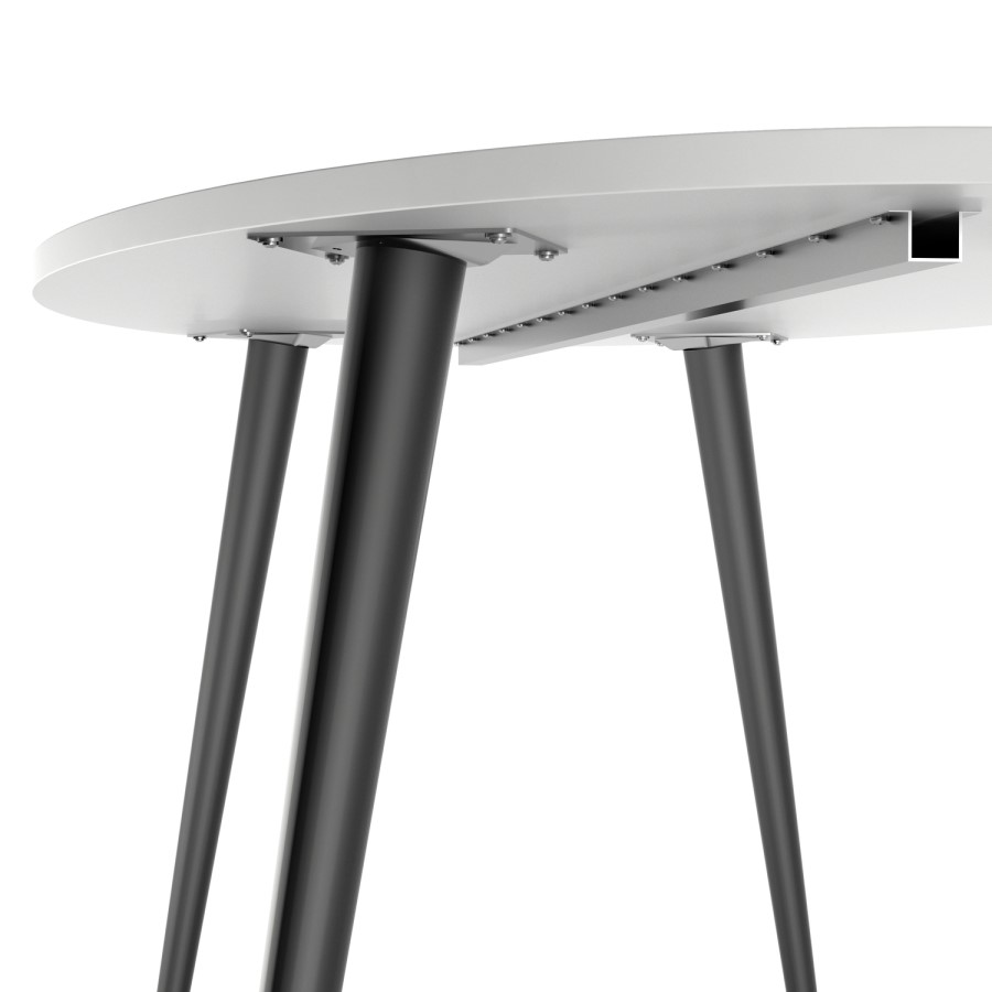 Oval Large Dining Table in White and Black Matt