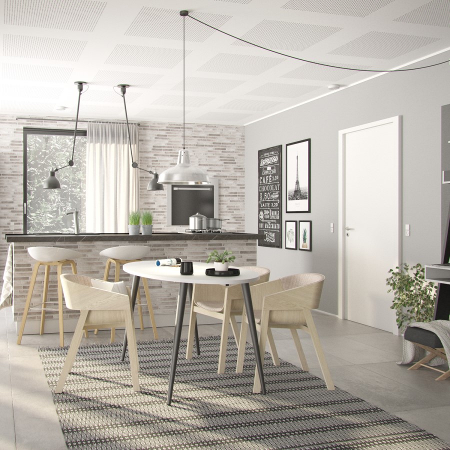 Oval Large Dining Table in White and Black Matt