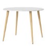 Round Dining Table in White and Oak