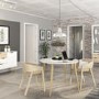 Round Dining Table in White and Oak