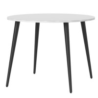 GRADE A1 - Round Dining Table in White and Black Matt