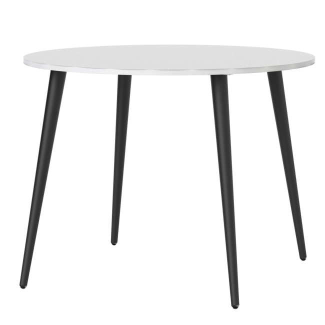 Round Dining Table in White and Black Matt