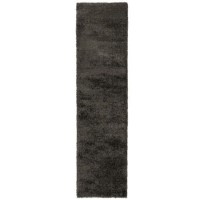 Velvet Shaggy Charcoal Runner Rug - 60 x 230 cm - Flair