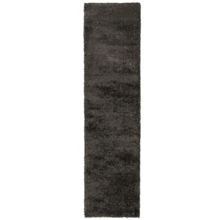 Velvet Shaggy Charcoal Runner Rug - 60 x 230 cm - Flair