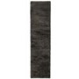 Velvet Shaggy Charcoal Runner Rug - 60 x 230 cm - Flair