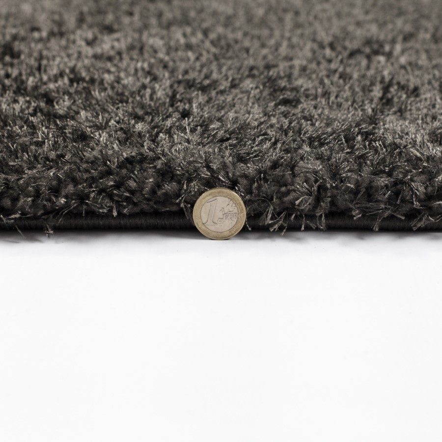 Velvet Shaggy Charcoal Runner Rug - 60 x 230 cm - Flair