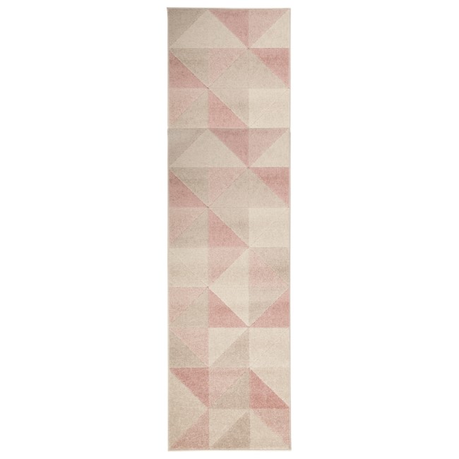 GRADE A1 - Urban Triangle Blush Runner Pink - 60 x 220 cm - Flair